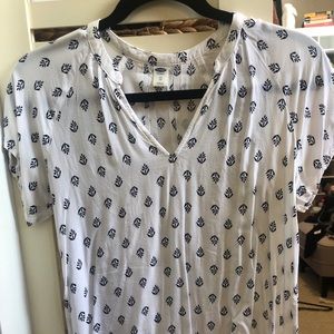 Cotton top with navy details